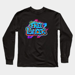 Freelancer Typography Lettering Long Sleeve T-Shirt